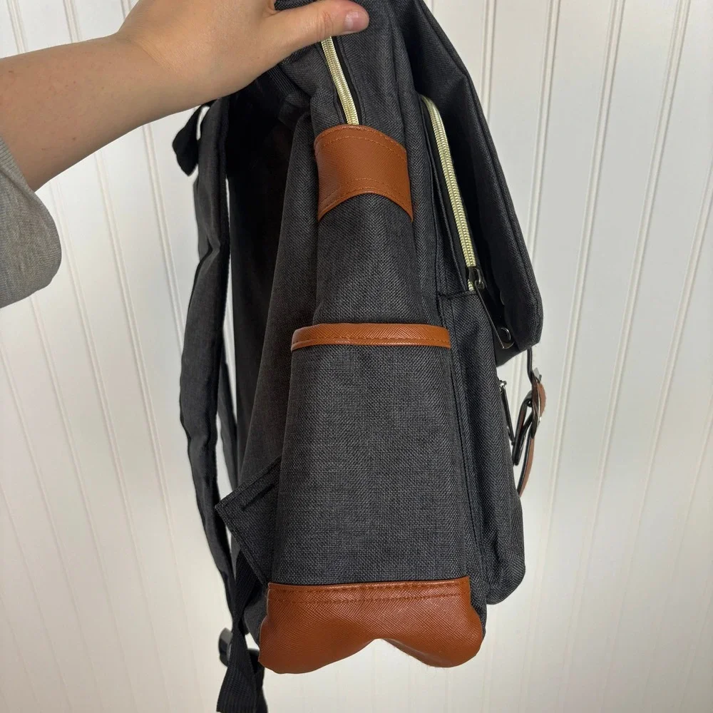 Feskin Laptop Backpack Unisex OS Grey Canvas Professional Rucksack Bag